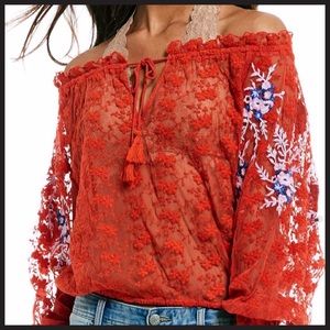 NWT FREE PEOPLE GORGEOUS PEASANT BLOUSE